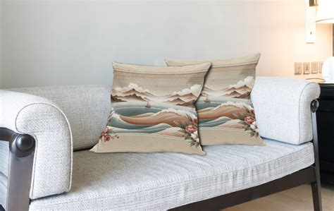 Ambesonne Nautical Pillow Covers 2 Pack Tan Sepia and Pale Seafoam | Wayfair