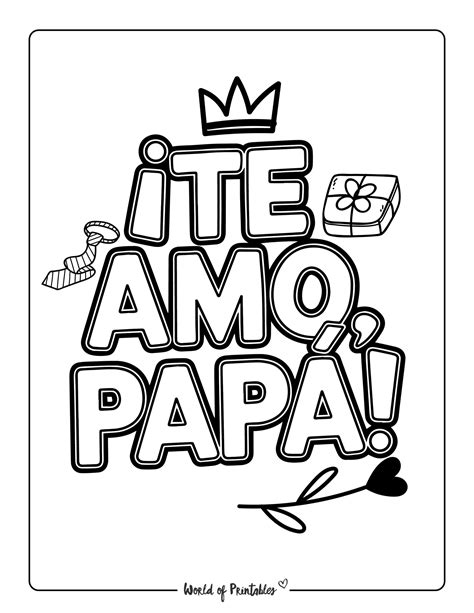 ¡Te Amo Papá! Free Printable Father's Day Coloring Page in Spanish in ...