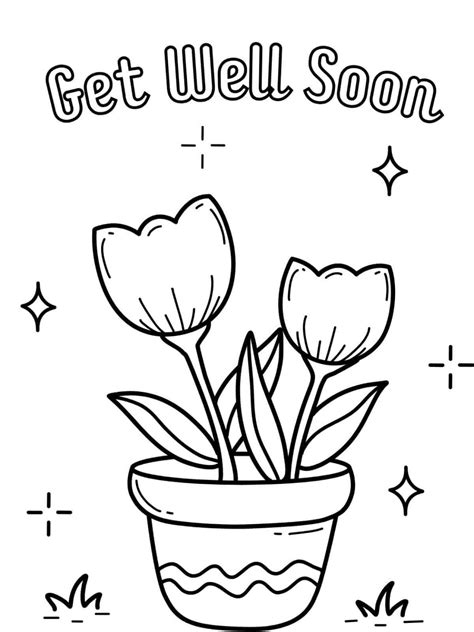 Get Well Soon Coloring Pages Cat