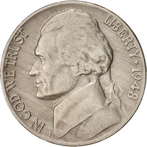 Five Cents 1948 Jefferson Nickel, Coin from United States - Online Coin ...