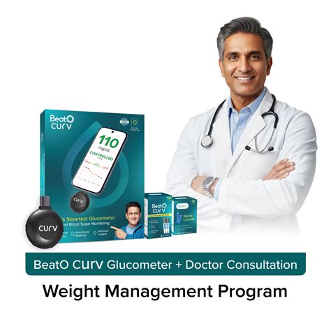 BeatO Curv Glucometer + FREE Weight Management Doctor Consultation | L