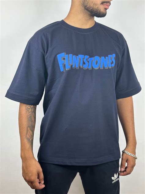 Colorful FLINTSTONES Oversized T-Shirts: Navy Blue: Classic Coolness ...
