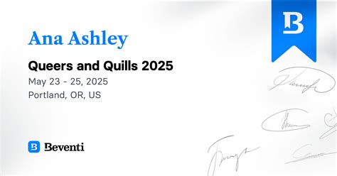 Ana Ashley, Queers and Quills 2025
