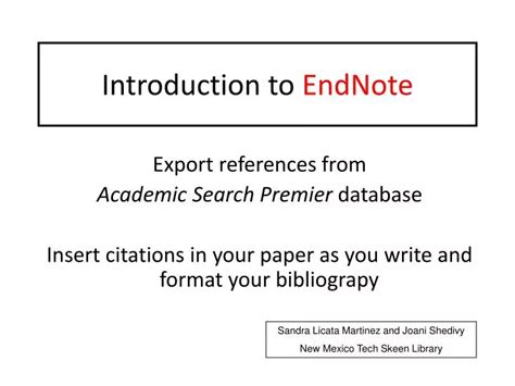 EndNote Tutorial PowerPoint 的图像结果