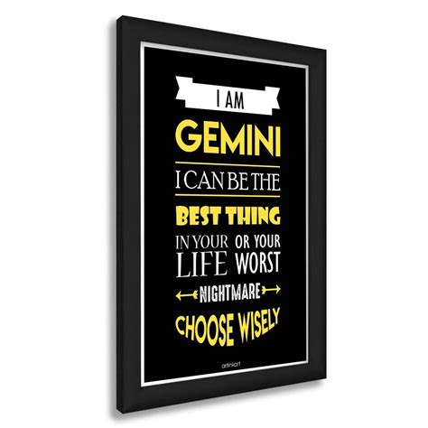 ArtinKart- Gemini Quote Astrology Zodiac Poster Digital Art for Room ...