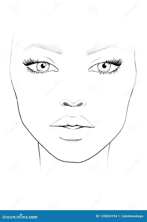 Blank Makeup Face Template