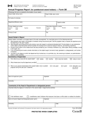 Form 3B Annual Progress Report - Conseil De Recherches En ... - Sshrc ...