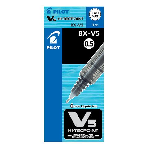 Pilot Hi-Tecpoint V5 Rollerball Pens, Black, Extra Fine 0.5 mm, Box of ...