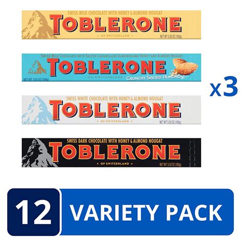 Buy TOBLERONE Swiss Chocolate, Variety Pack Bundle, 3.52-Ounce Bars ...