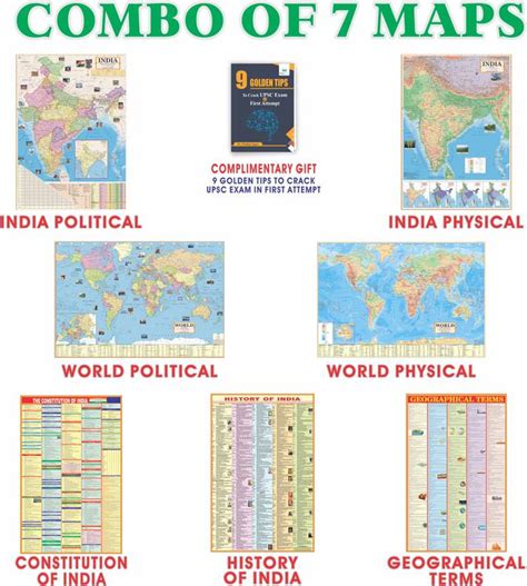 Eoimart India & World Map (Both Political & Physical) with Constitution ...