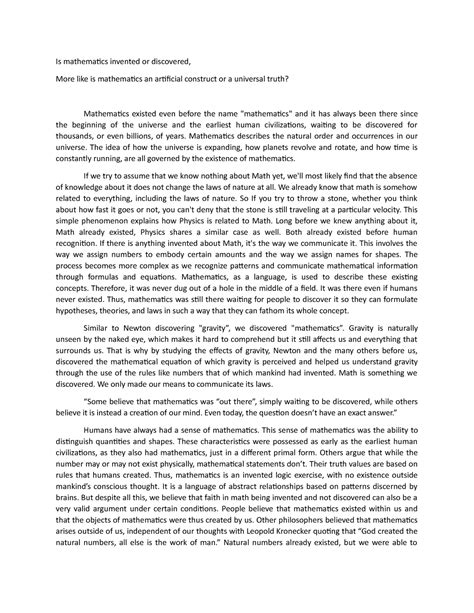 Image result for Mathematics Invention Debate