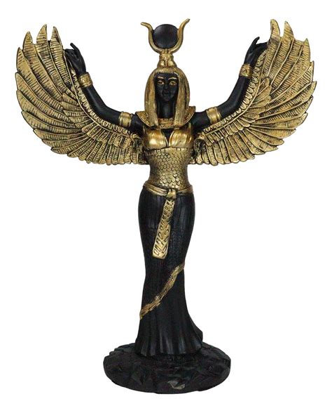 Amazon.com: Ebros Gift Egyptian Goddess Isis Ra with Open Wings Statue ...