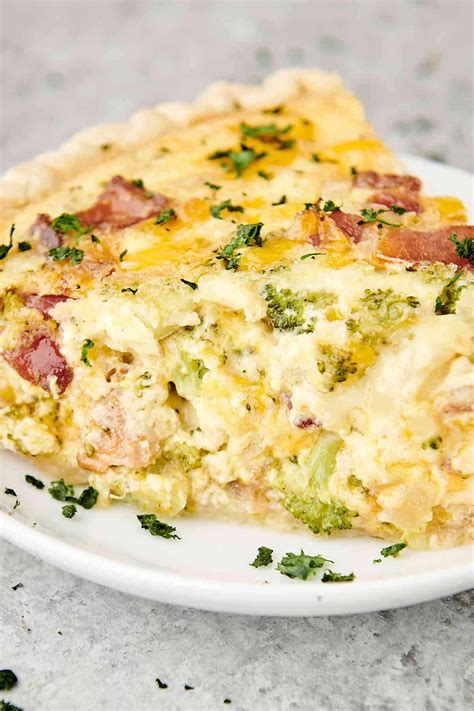 Broccoli Cheddar Quiche - with Optional Bacon!