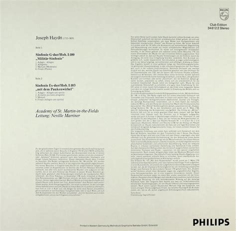 Neville Marriner. Academy of St. Martin-in-the-Fields. Haydn Sinfonien ...