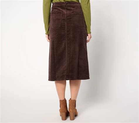 Me by Jennie Garth Petite Colette Corduroy Midi Skirt - QVC.com