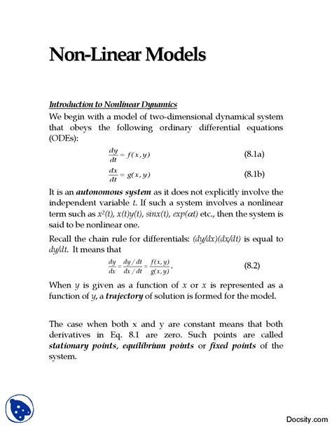 Nonlinear Models 的图像结果