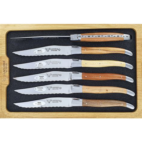 Laguiole en Aubrac Table knives Steak Serrated Aubrac French Woods (Set ...