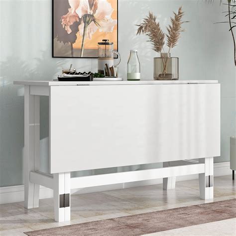 Amazon.com - LUMISOL Farmhouse Drop Leaf Folding Dining Table, Space ...