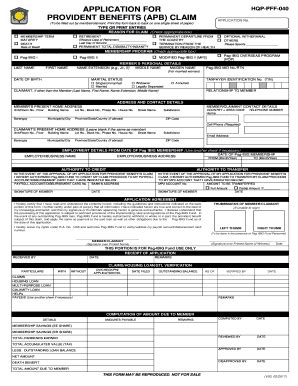 2017 PH HQP-PFF-285 (formerly HQP-PFF-040) - Blank Fillable Template ...