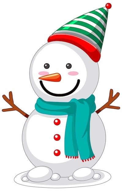 Snowman in christmas theme | Free Vector