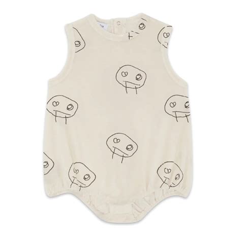 Another Fox FREDS FACE TERRY TOWEL BUBBLE BODYSUIT | bonbellespoir