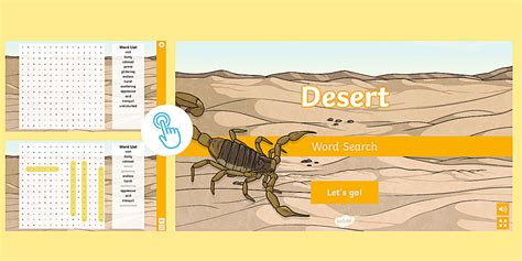 Desert Adjectives Interactive Word Search