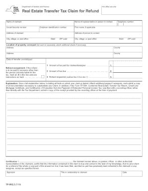 Fillable Online Real Estate Transfer Tax Claim for Refund Fax Email ...