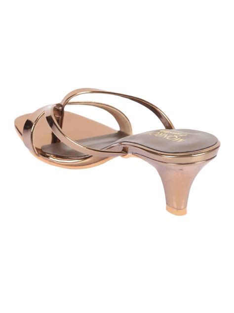 Copper Open-Toe Kaori Kitten Heels For Women – Monrow Shoes