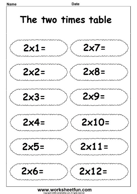 Times Table Worksheets