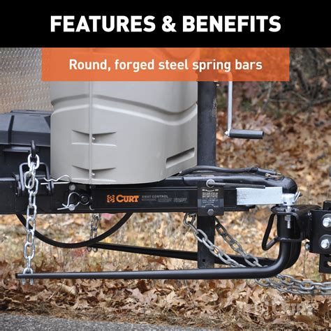 Curt 17222 Weight Distributing Hitch Round Bar 14000 lbs GTW Fit 2x2 ...