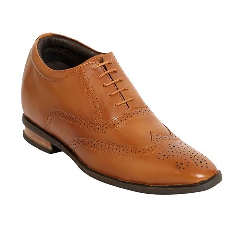 Buy Celby Height Increasing Elevator Lace up Brogue Style Tan Elevator ...