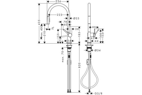Змішувач Talis M54 210 2jet кухонний з витяжним виливом Stainless Steel ...