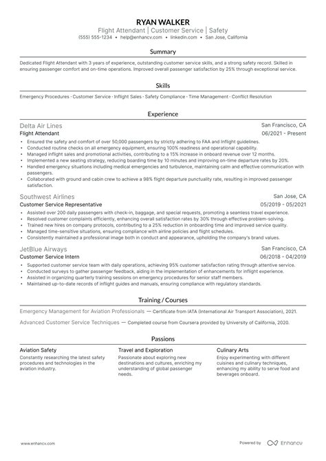 21 Successful Flight Attendant Resume Examples And Writing Tips for 2024