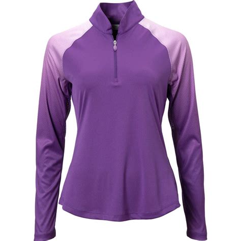 Greg Norman Women's Solar Xp 1/4-zip Engineered Tonal Cutaway Mock ...
