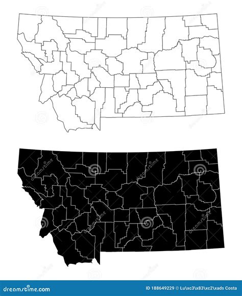 Montana County Map Cartoon Vector | CartoonDealer.com #184479715