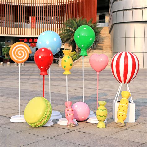 武汉玻璃钢雕塑糖果气球婚庆橱窗美陈摆件-武汉金兔子雕塑有限公司