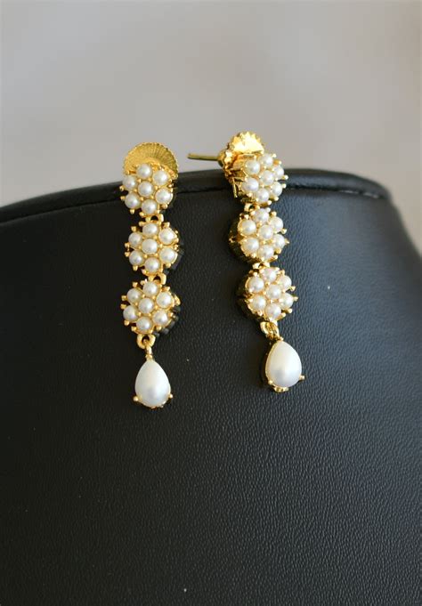 Gold tone pearl stone Nakshatra necklace set dj-40966 – dreamjwell