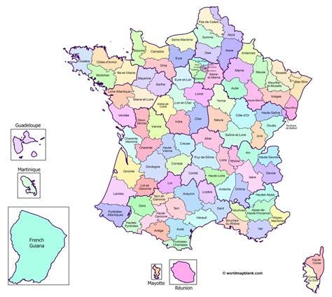 Map of France with Regions - France Map with Cities [PDF] - World Map Blank