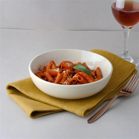 Premium White and Orange Ceramic Bowl Set of 2 | BlackCarrot