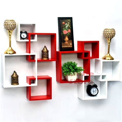 Dime Store Dime Store Wooden Intersecting Wall Shelves Set of 8 ...