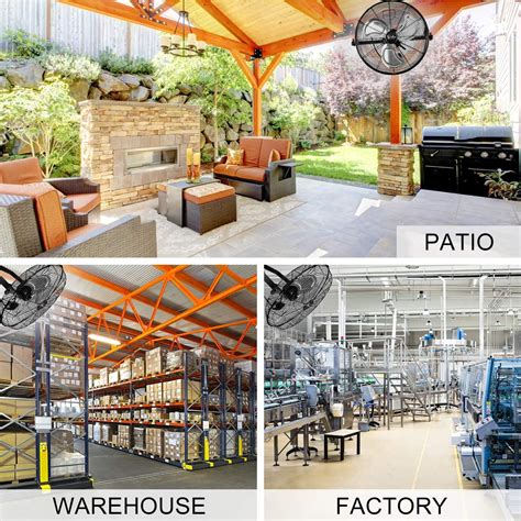 Buy Simple Deluxe 18 Inch Industrial Wall Mount Fan, 3 Speed Commercial ...