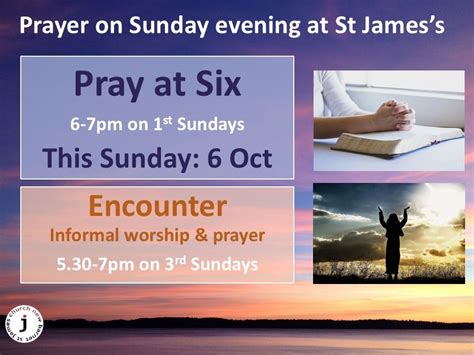 Pray at Six: Monthly Prayer Meetings at St. James New Barnet, 71 East ...