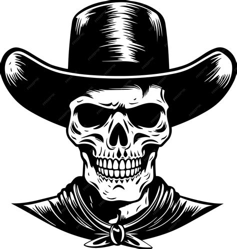 Premium Vector | Skull in a cowboy hat cowboy skull skull in hat ...