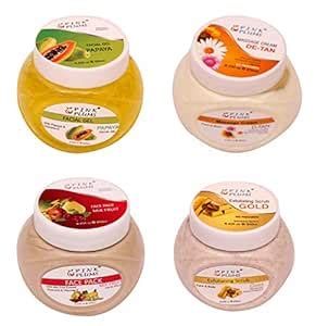 PINK PLUMS Gold Scrub | Mix-Fruit Face Pack | D-Tan Massage Cream ...