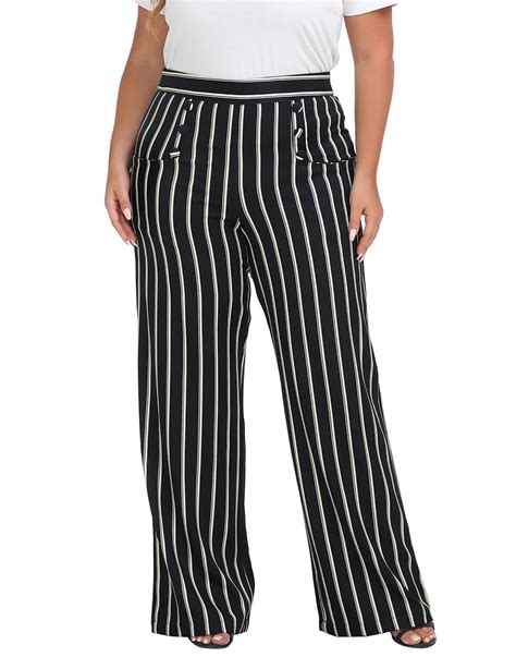 HDE Womens High Waisted Dress Pants Long Wide Leg Palazzo Trouser Tall ...