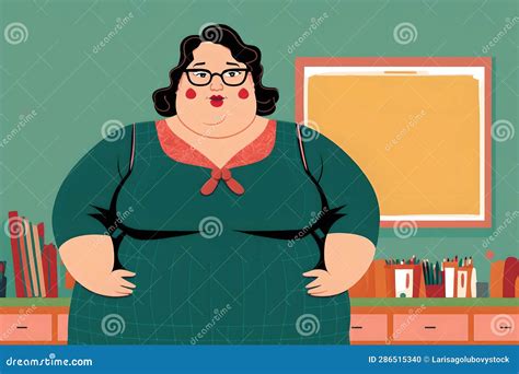 Positive Teacher Obese Woman Graphic Illustration Generative Ai Stock ...