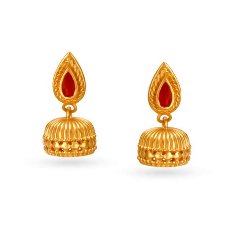 Jhumka Earrings with Stones For Kids
