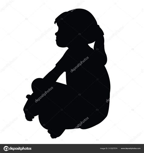 Little Girl Sitting Silhouette