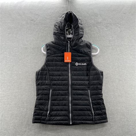 elevate NWT womens black puffer vest with hood size... - Depop