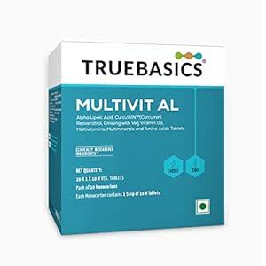 TrueBasics Multivit AL, Multivitamin for Men & Women, Clinically ...
